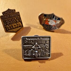 Harley-Davidson Gold and Silver Lapel Pins Set of 3